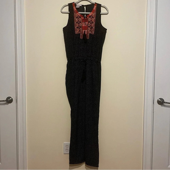 NANA BAILA PARIS Argentina Embroidered Polka Dot Lightweight Jumpsuit Romper - Picture 3 of 11